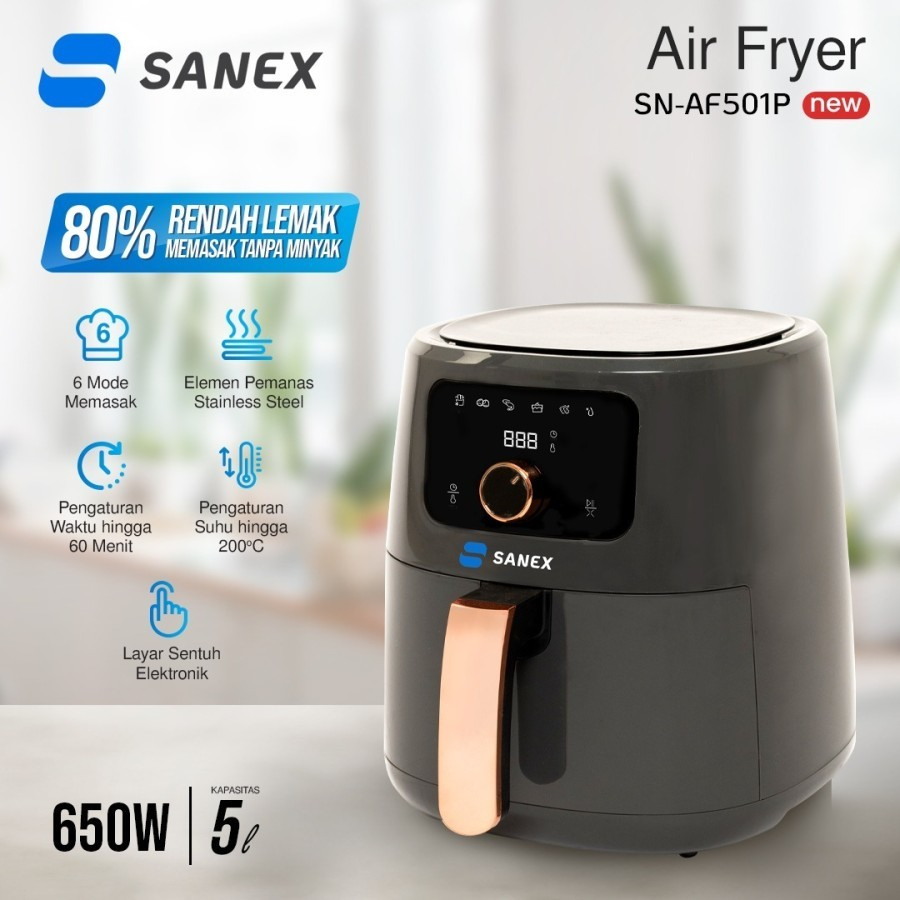 DIGITAL AIR FRYER SANEX  SN-AF501P TERBARU!!!