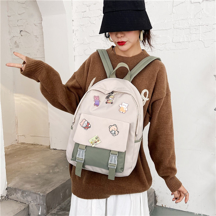 BA2311  Bisa COD Tas Ransel Import anak sekolah SD SMP SMA kartun pin ukuran besar Ransel Anak Ala Korea Style Import terlaris