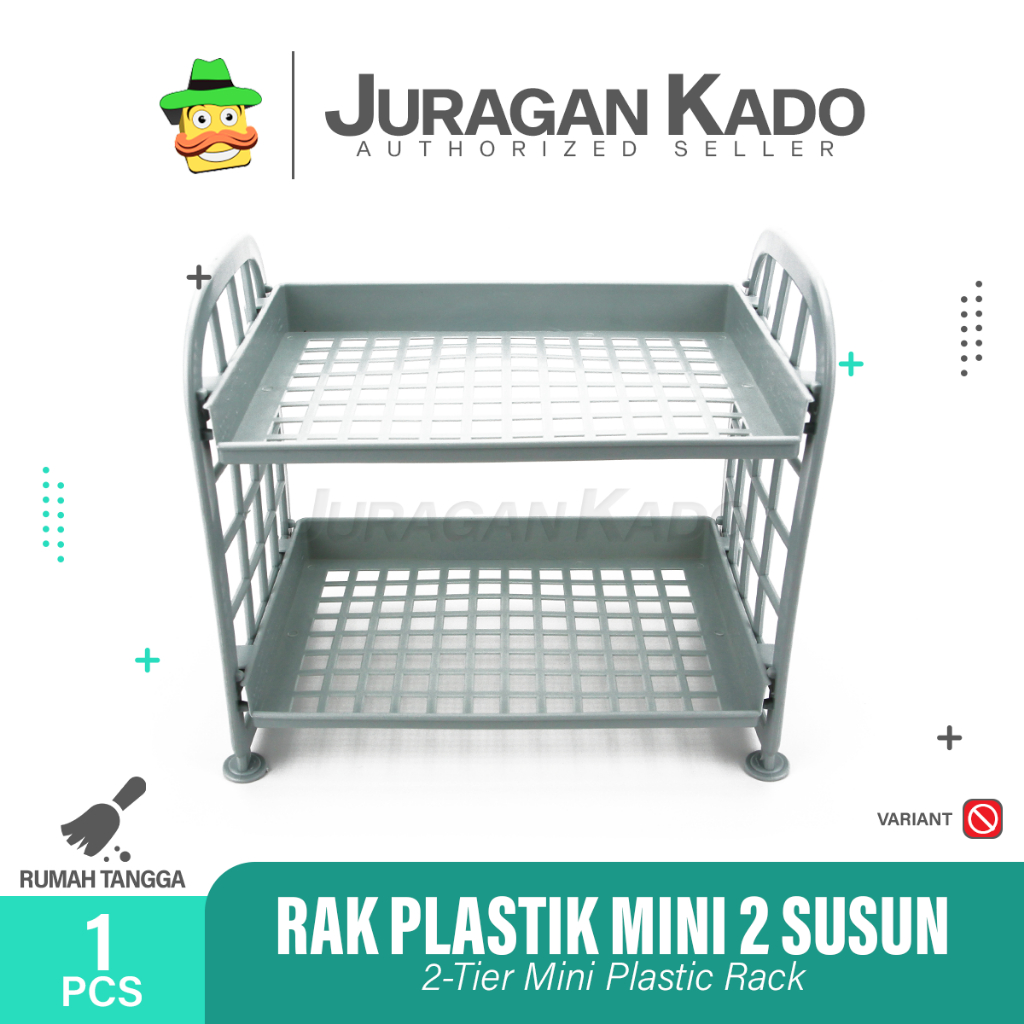 Rak Plastik Lipat 2 Susun Rak Mini Plastik Serbaguna Tempat Bumbu Dapur Alat Tulis Kantor Kosmetik Make up dan Aksesories