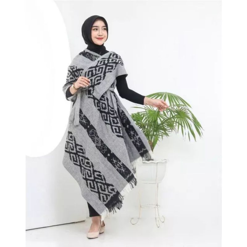 Ready stock Dress tenun Asimetris-Dress tenun Modern-Dress tenun wanita kekinian-Dress tenun vaforit