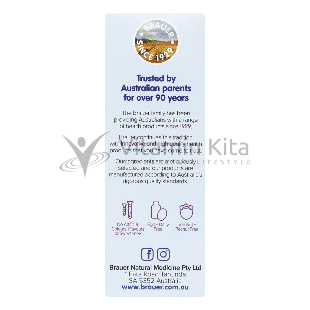 Brauer Baby And Child Immune Defence Probiotic Liquid - 45 ml | menjaga kekebalan tubuh, flora usus yang bermanfaat, mendukung kesehatan dan pertumbuhan bayi