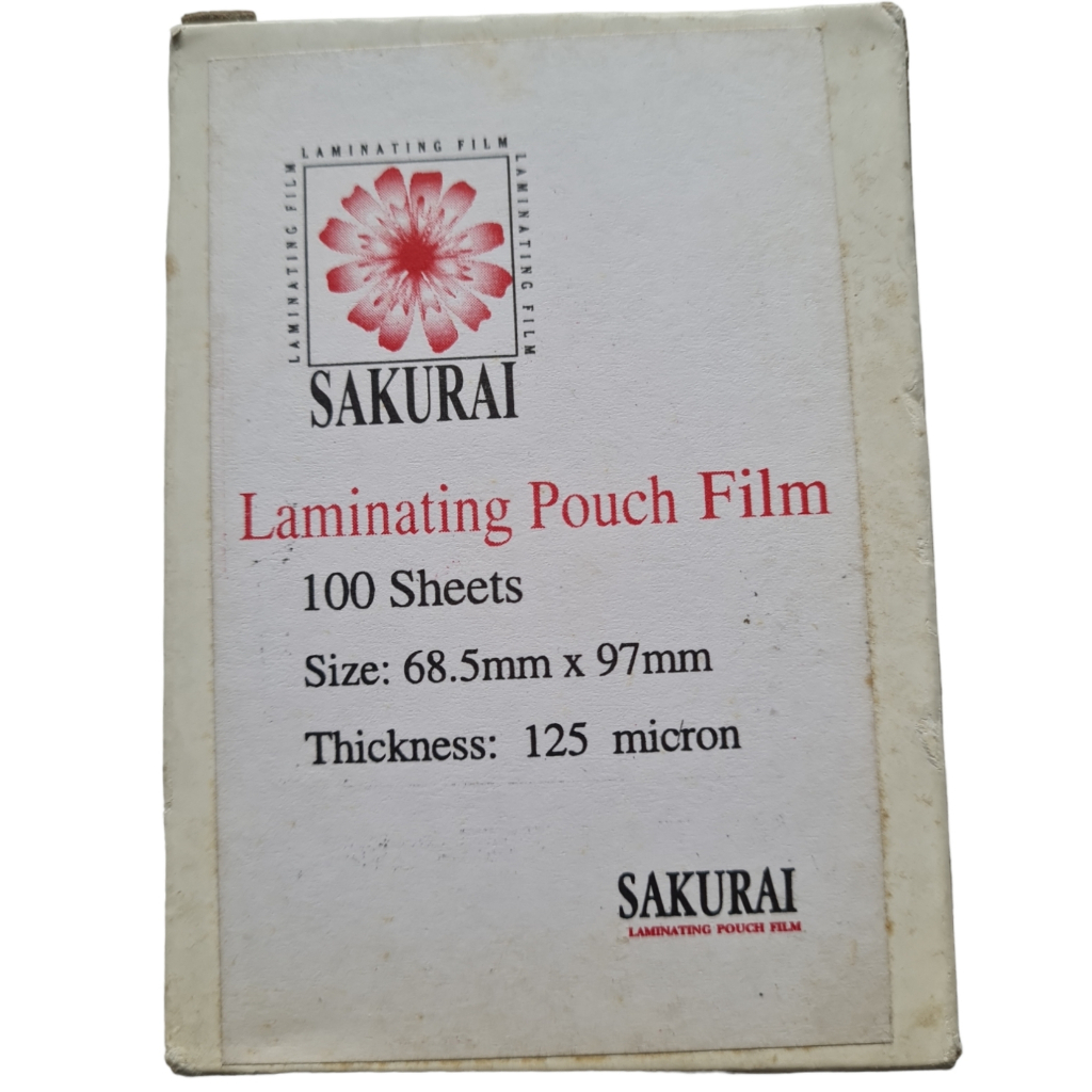 

Sakurai Plastik Laminating Pouch Film KTP SIM 125 Micron Isi 100 pcs