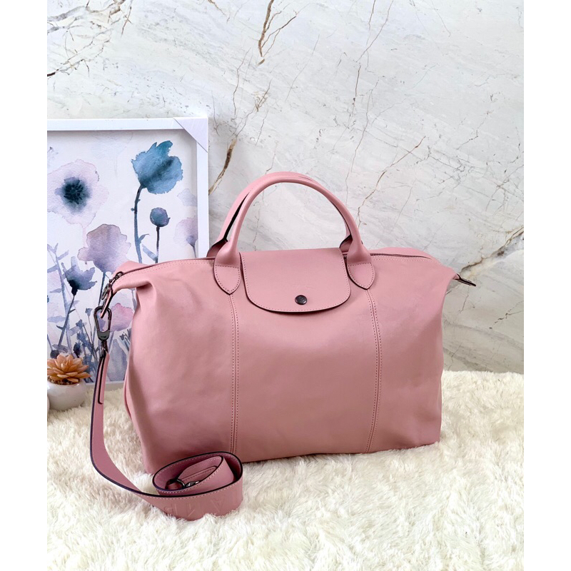LC Large Cuir antique pink tali lebar