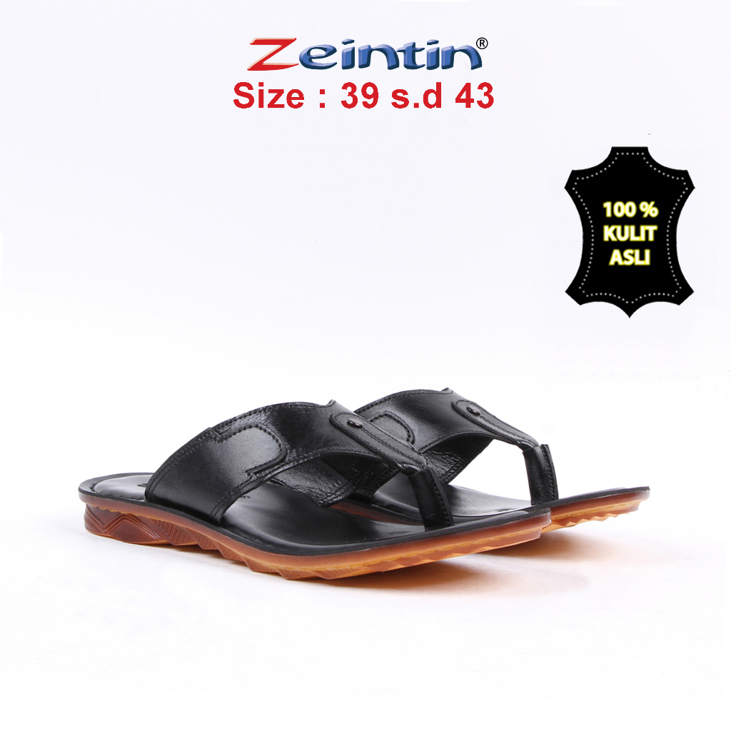 Sandal zeintin Pria Bahan Kulit Sandal Selop Pria  Sandal Jepit Sendal Slide Pria Sandal Pria Terbaru KK