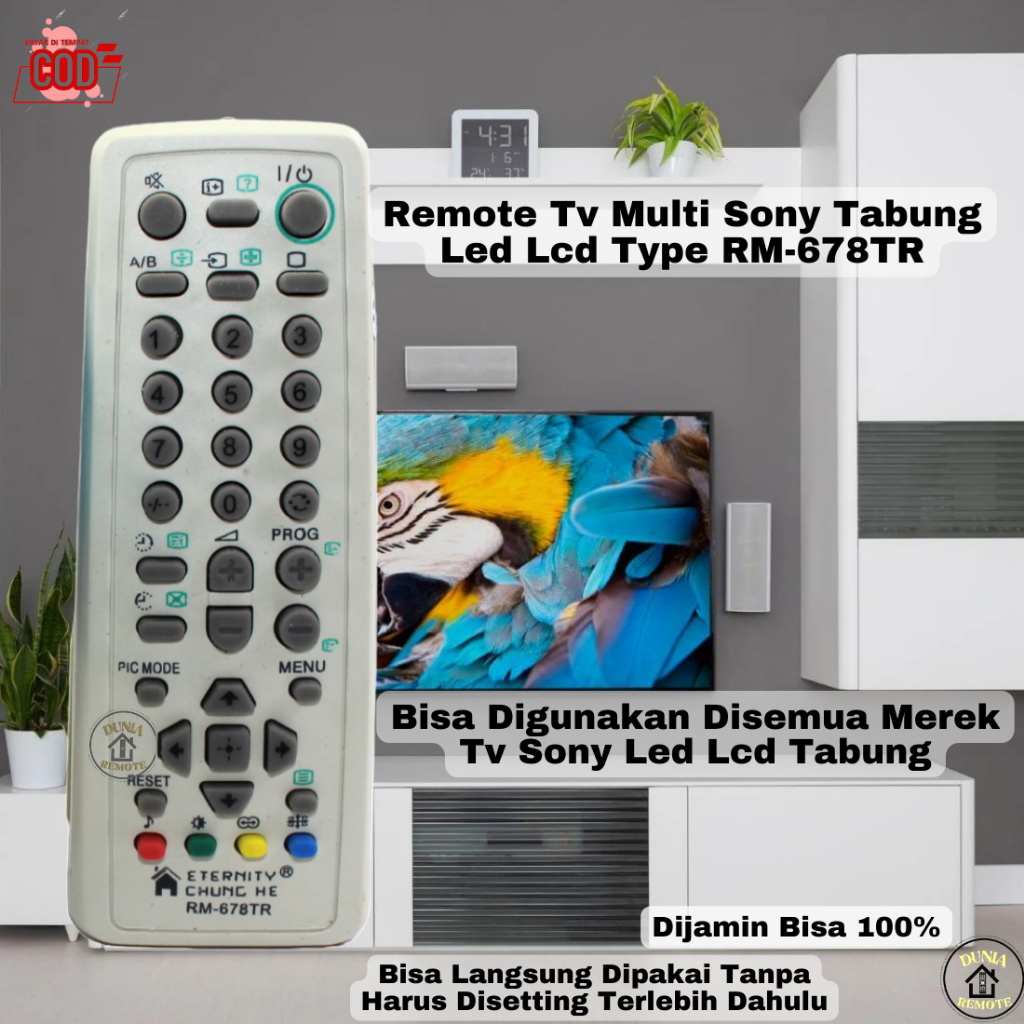 Remot Remote TV Multi Sony TABUNG LCD LED RM 678 no setting