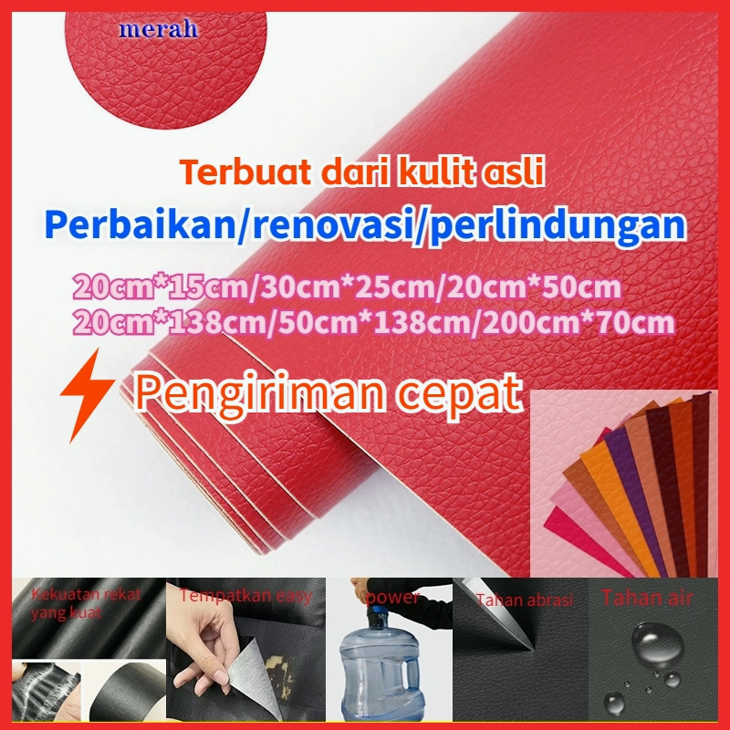(Sedikit berputar) merah Terbuat dari kulit asli Sticker Kulit Sofa Leather Repair Sticker Cover Per