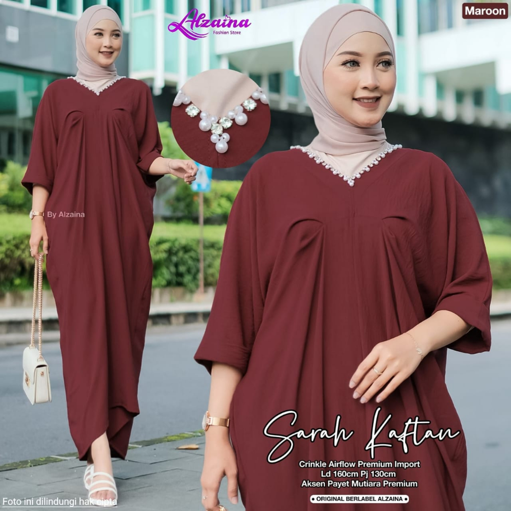 Sarah Kaftan Fashion Muslim Original Produk By Alzaina