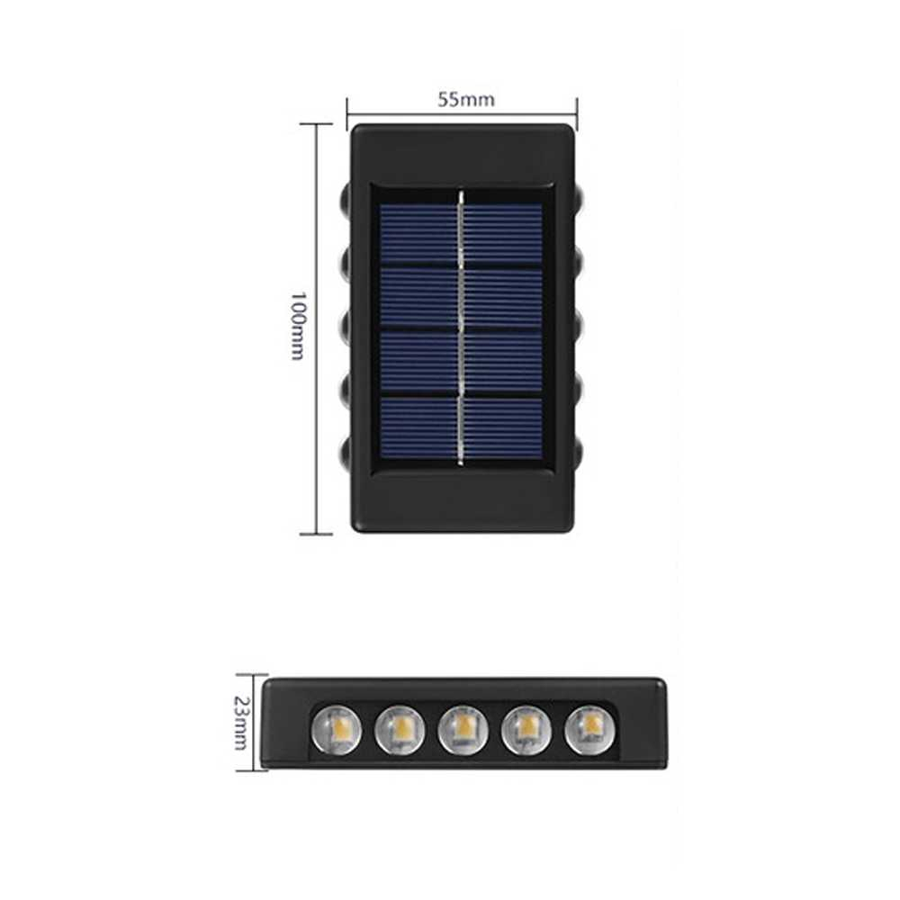 Lampu Dinding Solar Outdoor Modern IP65 600mAh Warm White Lampu Aksesoris Rumah Cahaya Terang Tahan Air Desain Berkualitas