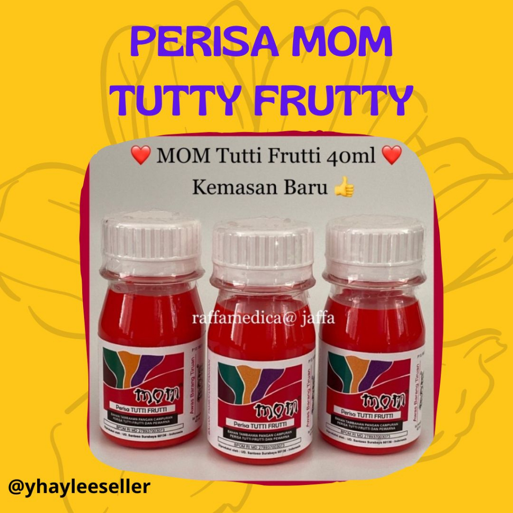 

✔✔ perisa essence pewarna makanan MOM 40 ml tutty frutty