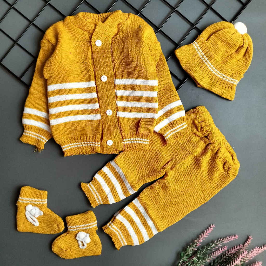 set jaket rajut bayi boss 0-1 bulan