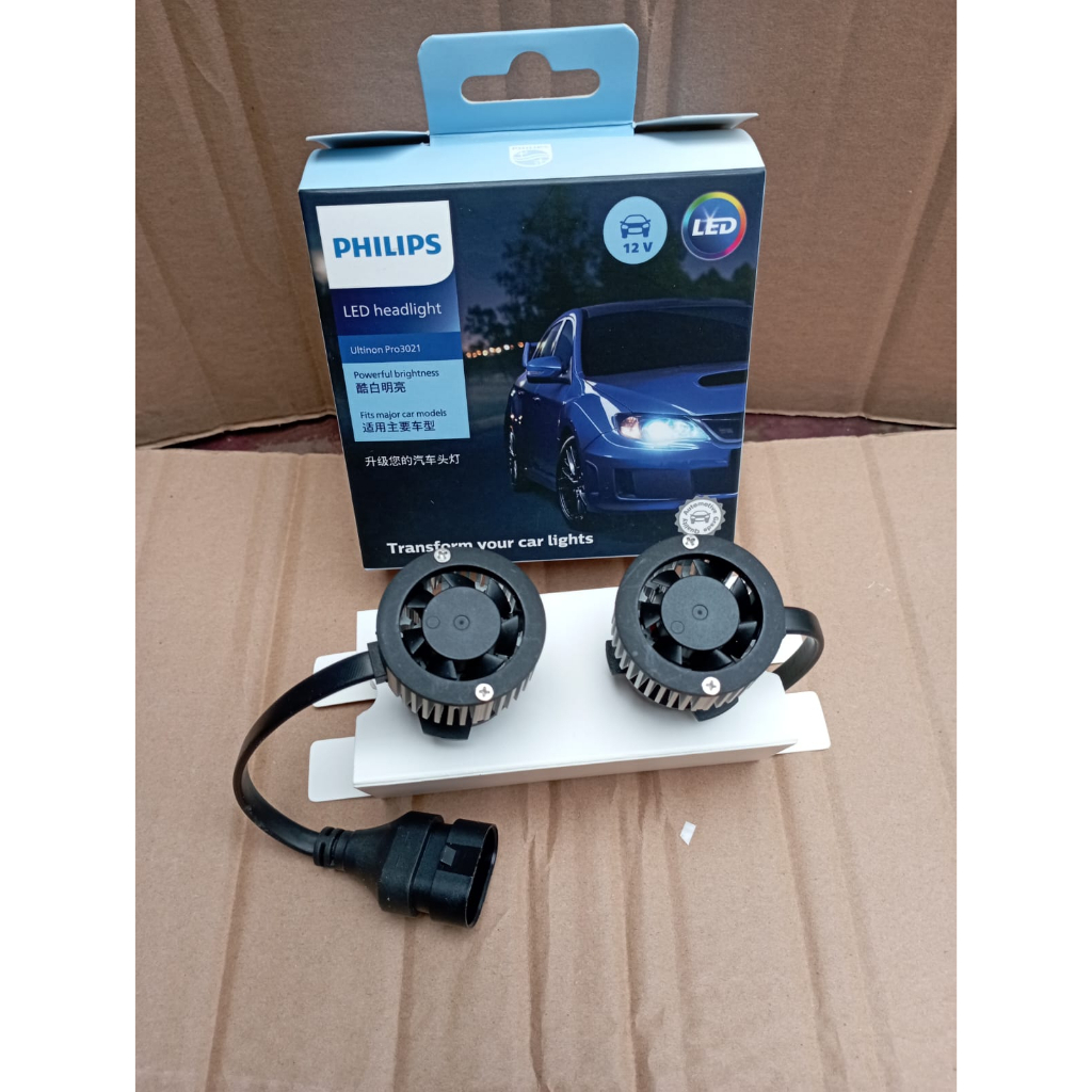 Bohlam Lampu Led Mobil Philips HEADLAMP Original Philips H4 , HB3/4 LED FOG-H8/H11/H16 U3550