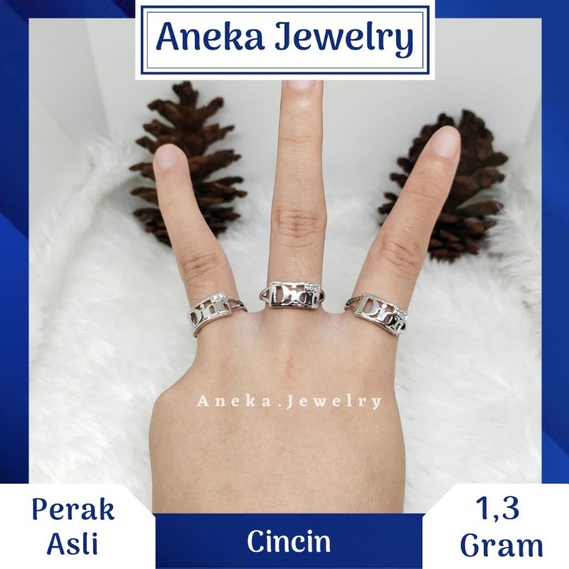 Cincin Kotak Ukir Mata, Perak 925, Sepuh Emas Kuning / Putih