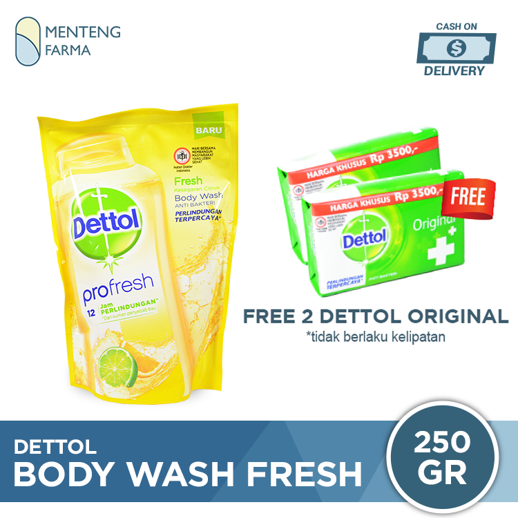 Sabun Mandi Cair Dettol ProFresh - 250 Gram