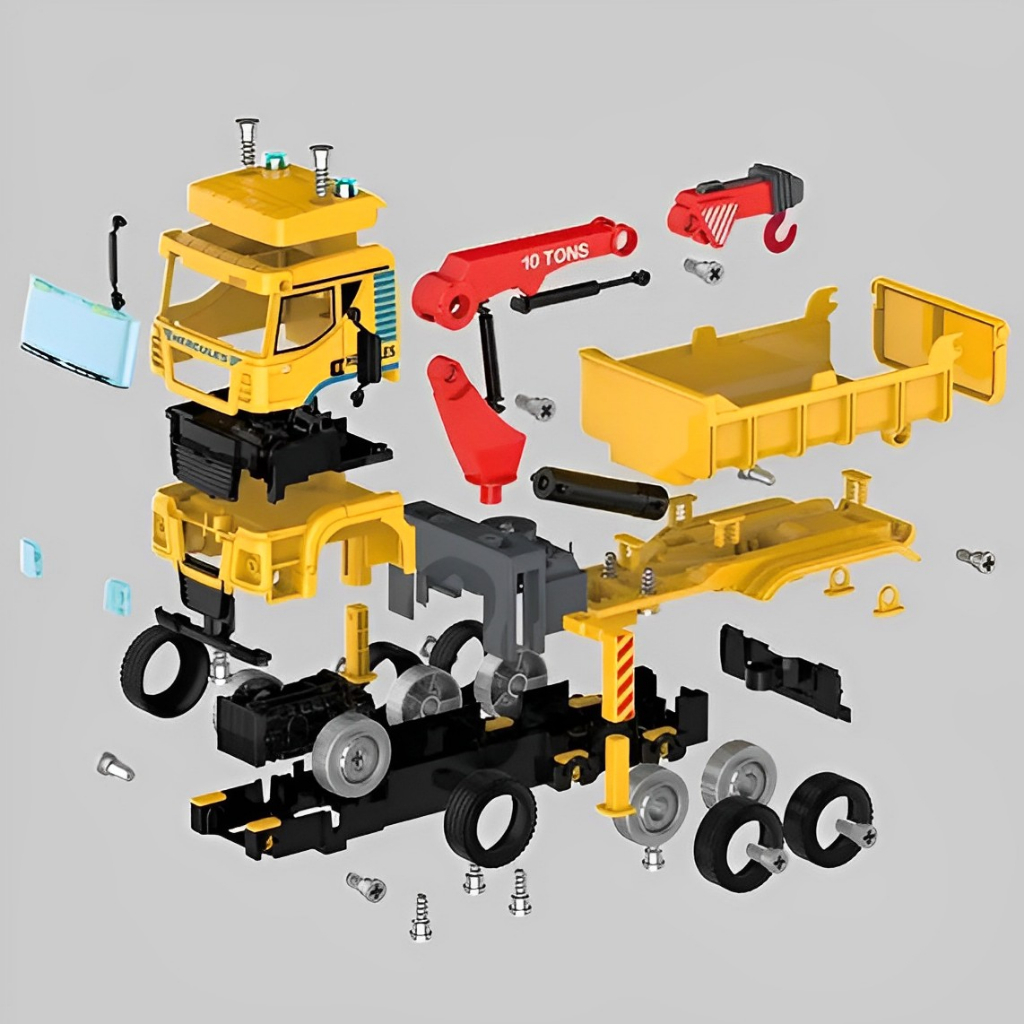 Diy Crane 104pcs Lebih | Mainan Anak Laki Laki Mobil Mobilan Truk Crane Konstruksi Besar Terbaru 2023