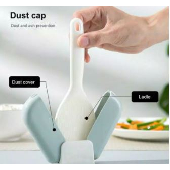 OBRAL!! Holder Centong Sendok Nasi Plastik Rice Spoon Dapur Cover Penutup Buka SENDOK NASI DAN PENUTUP