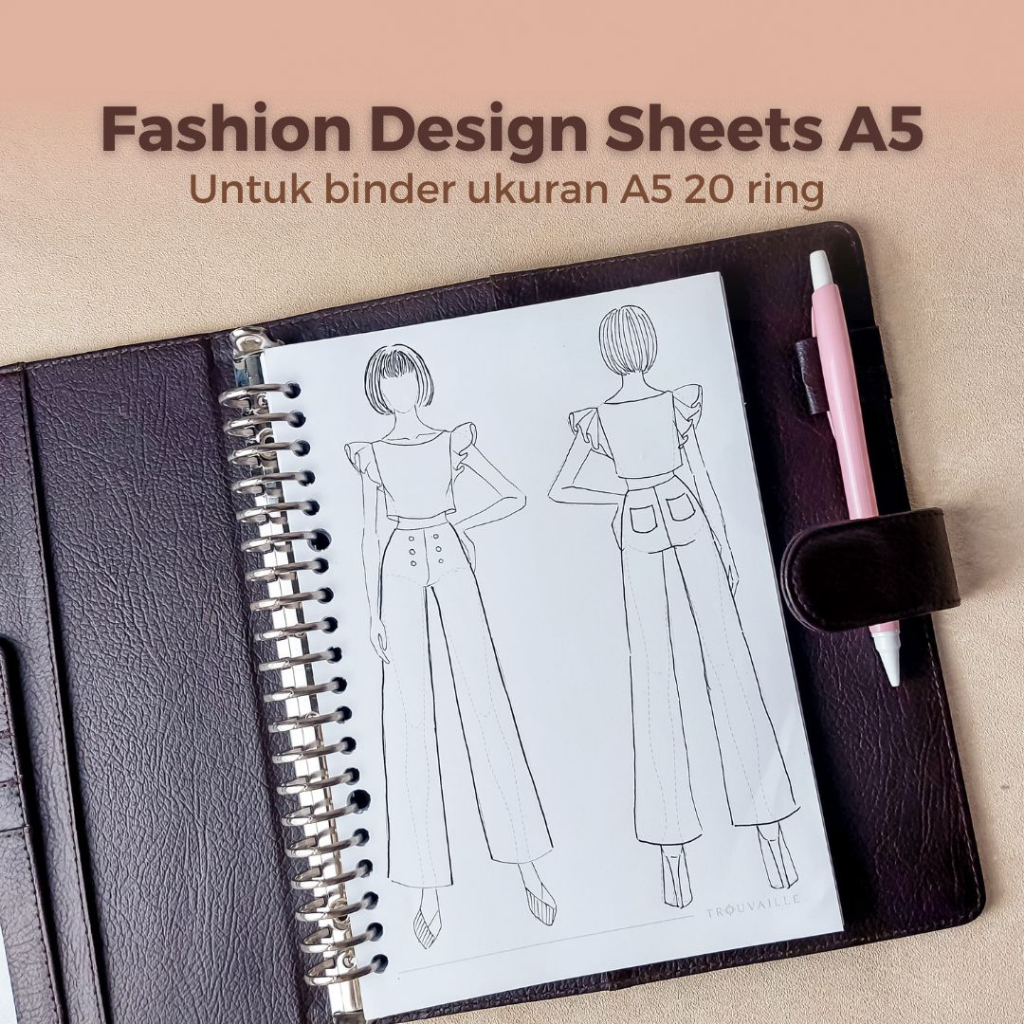 

Isi Binder ukuran A5 untuk gambar fashion design / Buku Sketsa Baju / Buku Fashion Design