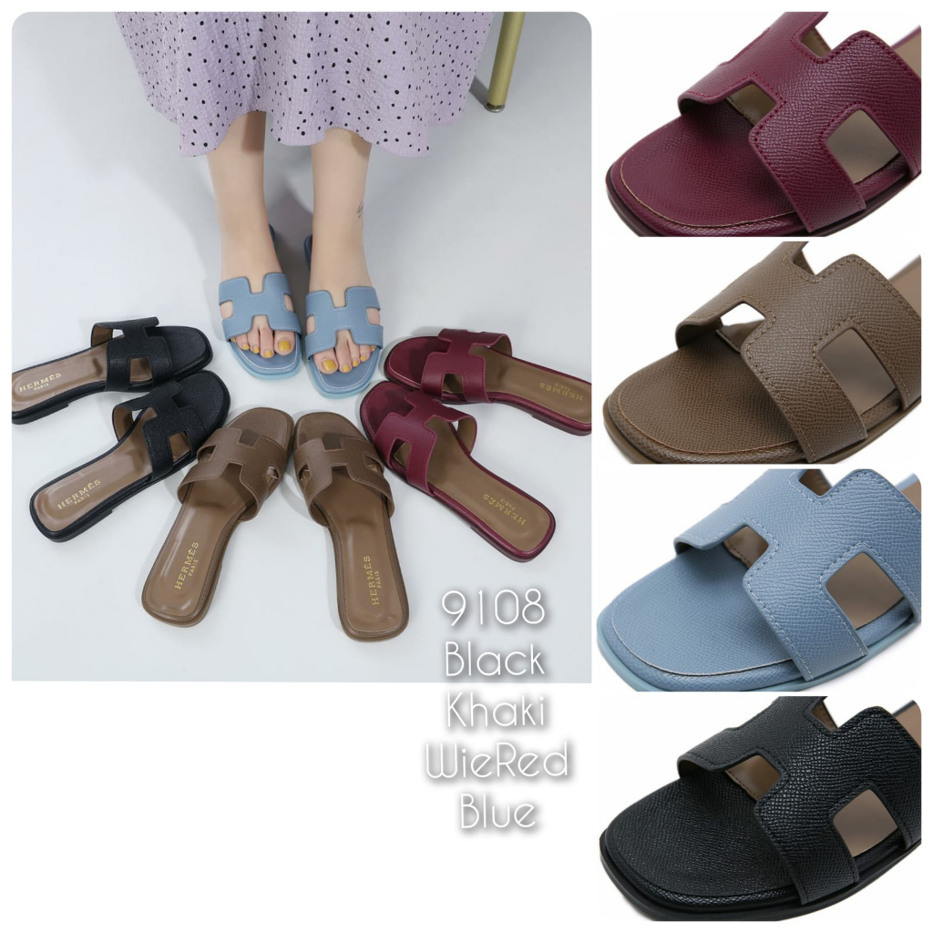 BEST SELLER!! SANDAL WANITA NFLAT KULIT. Kode : 1612 / 9108 New