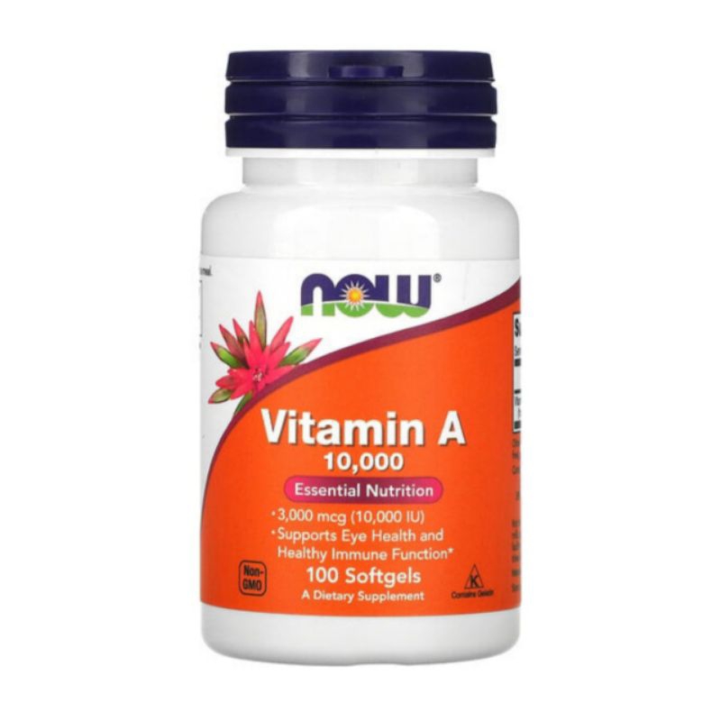 NOW Vitamin A, 10,000 IU, 100 Softgels