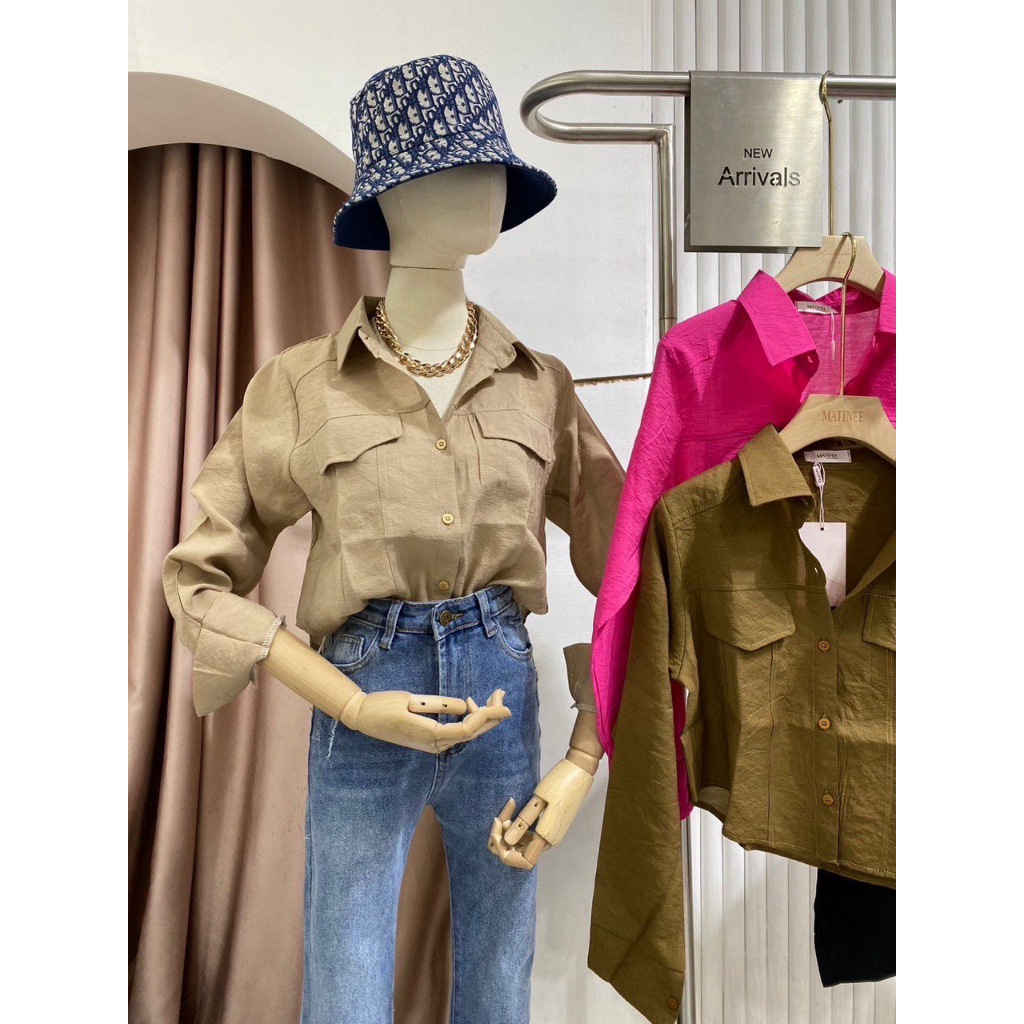 KEMEJA CROP MATINEE FASHION WANITA IMPORT BANGKOK