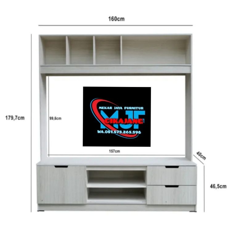 Rak tv Partisi Meja tv jumbo Rak tv besar murah bahan Blokbord anti jamur anti air partisi