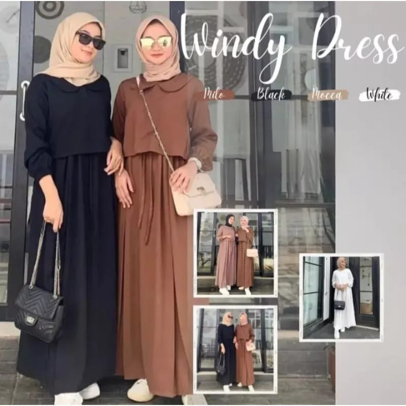 Windy Dress Gamis Polos Bahan Rayon Gamis Jumbo Dan Setandar Gamis Viral Gamis Rompi Wanita Muslim K