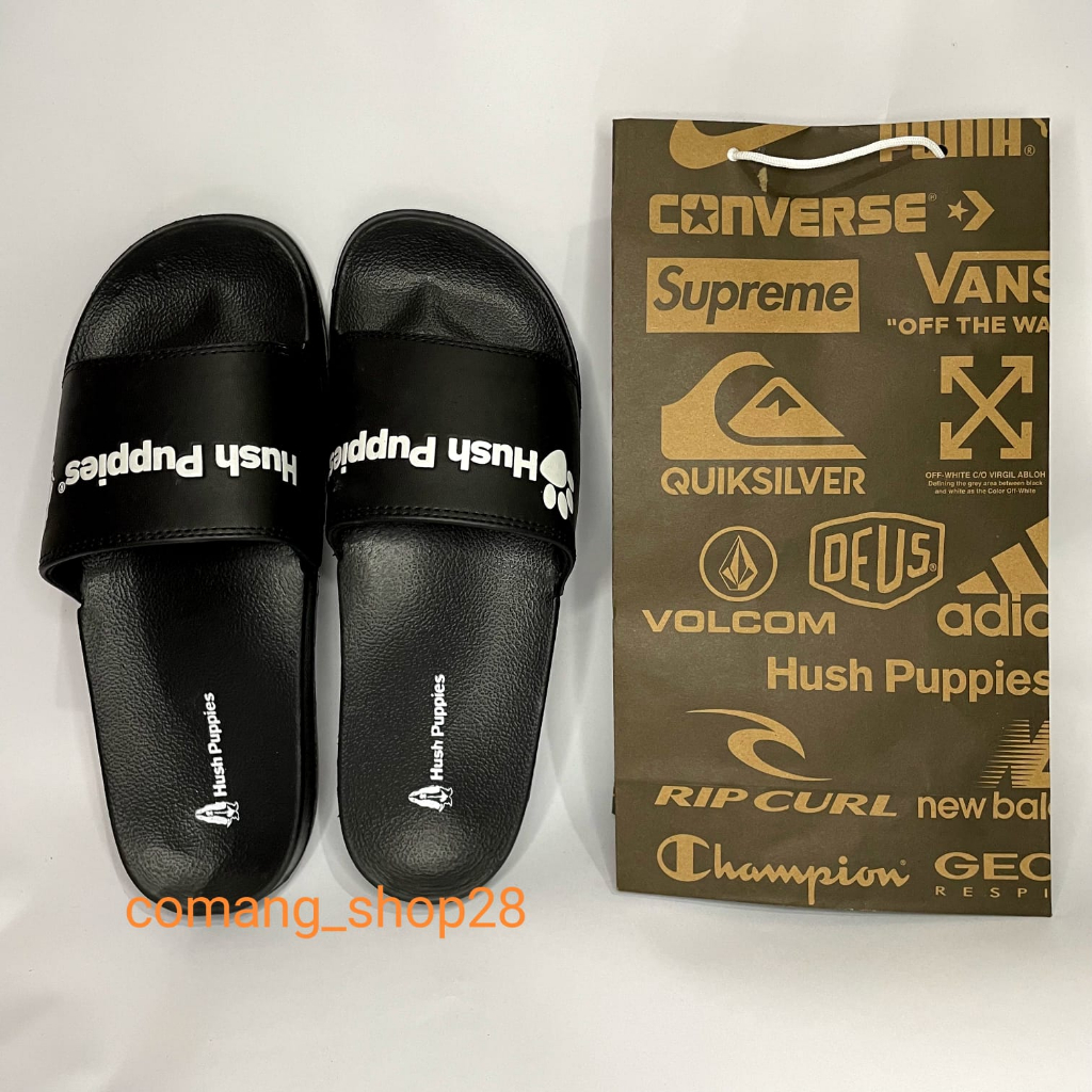 SANDAL SLOP SLIDE HUSH PUPPIES PRIA WANITA TERLARIS PRIA WANITA TULISAN PUTIH