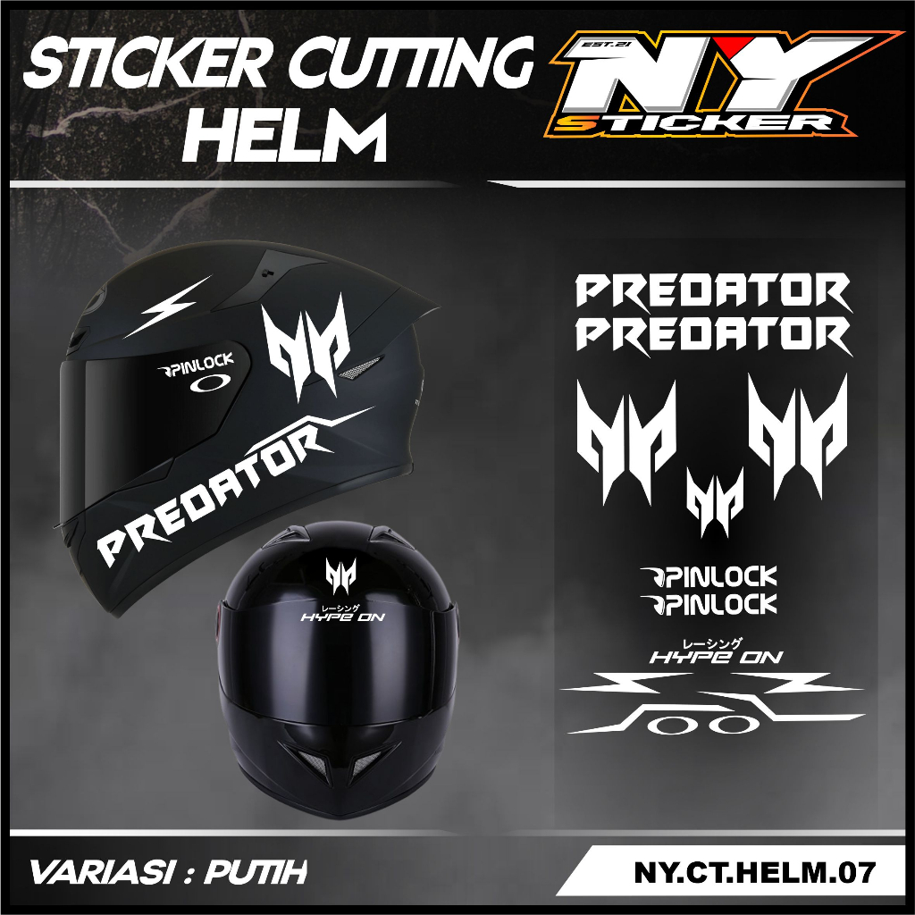 Stiker Cutting Helm Predator - Cutting stiker helm Full face Hologram 004