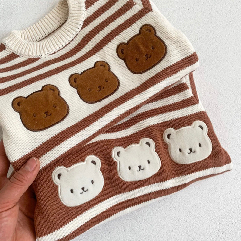 Sweater three bear bayi anak