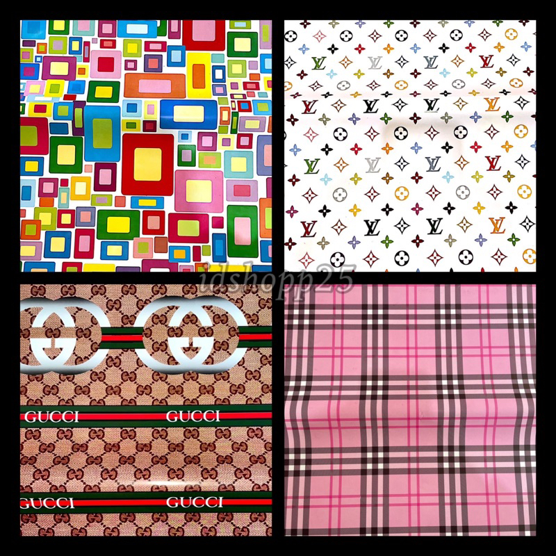 

KERTAS KADO GLOSSY VL CHANNEL KOTAK AND POLKA GUCCI 1 LEMBAR MIX CAMPUR