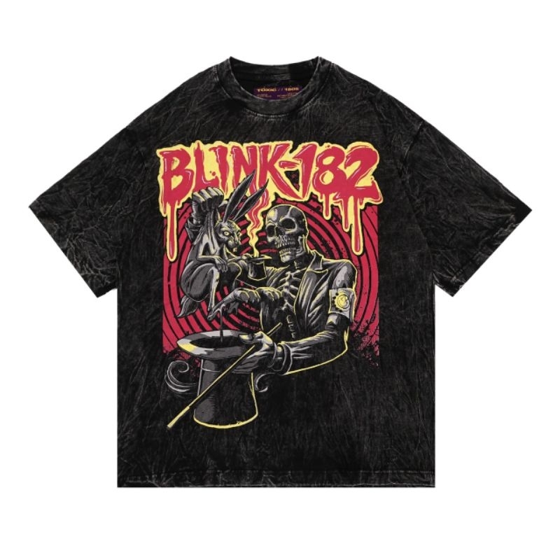 KAOS BAND OVERSIZE BLINK 182 BLACK WASHING