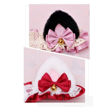 BL-05 bando renda  high quality headband nekomimi maid cat ear bando kucing fur lolita cosplay aksesoris