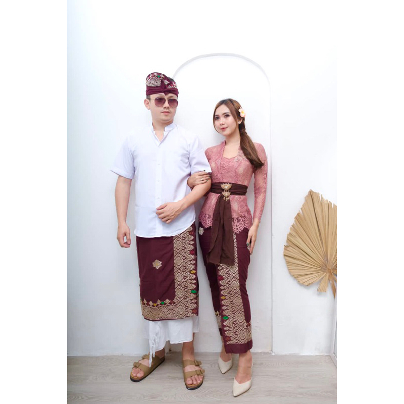 Set coupel Bali , bordir , endek , polos , batik  (kamen + saput + udeng )~ Set coupel bordir bali