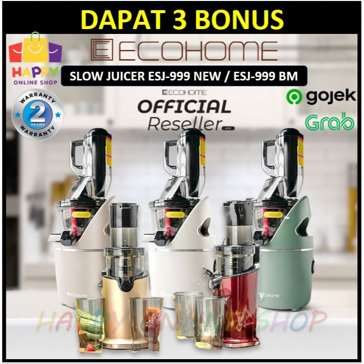 Ecohome Slow Juicer ESJ - 999 dan ESJ-999 BM - Garansi Resmi