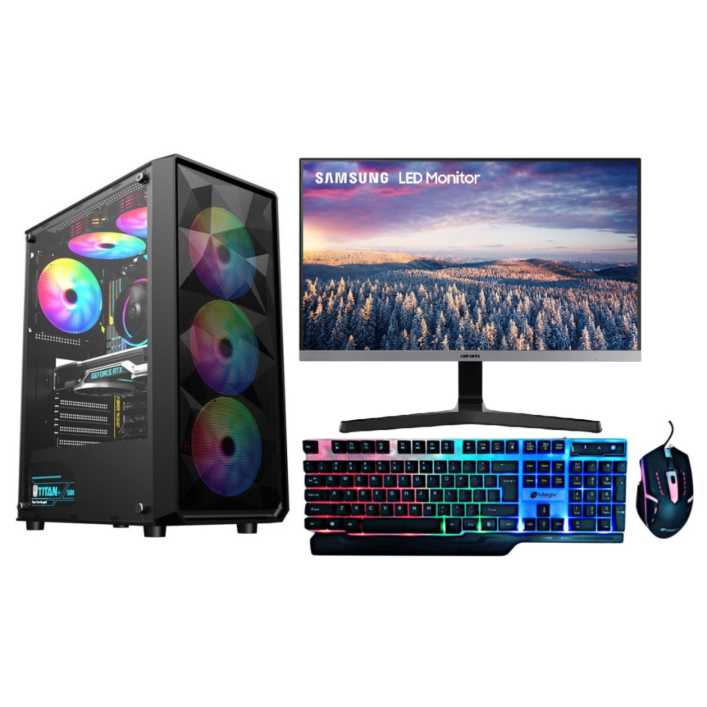 FullSet AMD RYZEN 5 4600G l 16GB I SSD I LED Samsung Curved 24&quot; l Keyboard Mouse