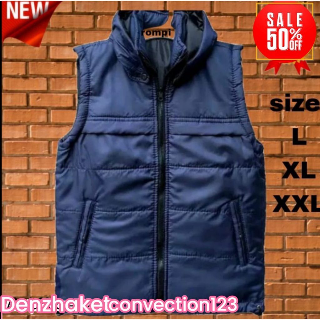 jaket rompi pria / jaket rompi parasut / jaket rompi motor / jaket vest body vets