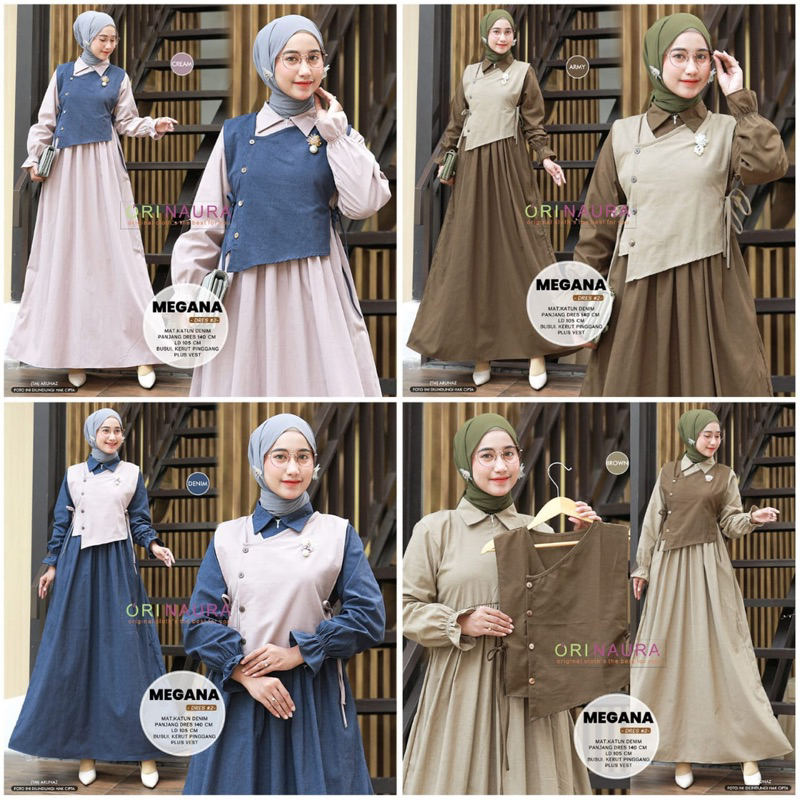Felica Dress gamis muslim motif kekinian original produk by Adieva