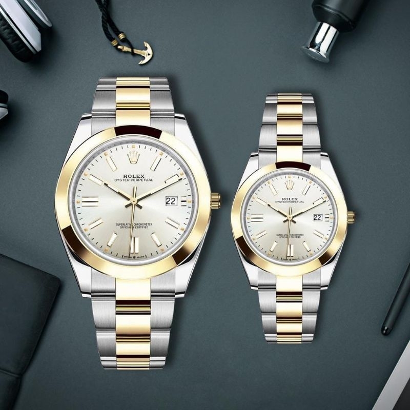 Jam Tangan Couple premium /Jam Tangan Rantai Rolex Free executive bok