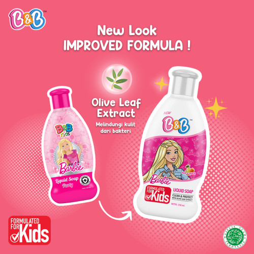 B&amp;B Liquid Soap Barbie Party Botol 250ml