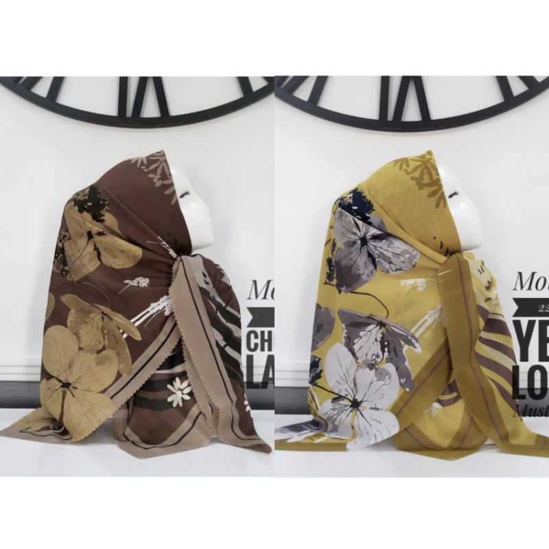 Hijab VOAL PREMIUM Motif 22 Jilbab Segiempat Motif Laser Cut