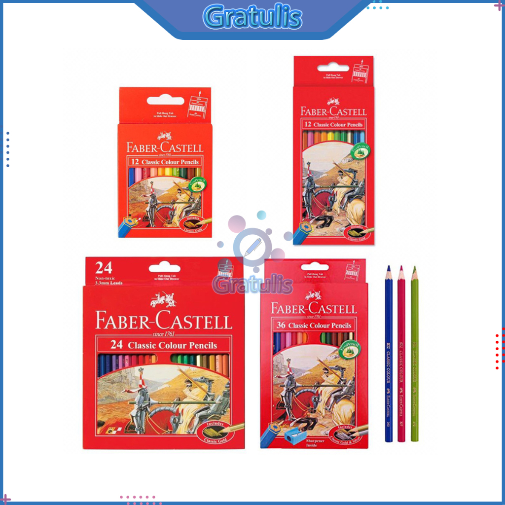 

PENSIL WARNA PANJANG FABER CASTELL [12 COLOUR] / ALAT TULIS GAMBAR PENCILS CLASSIC / PENSIL WARNA LENGKAPAN / PENSIL MEWARNAI ANAK FABER CASTEL / PERLENGKAPAN SEKOLAH PABER CASTEL