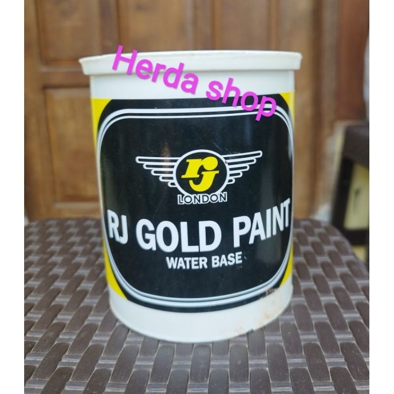 RJ Gold Paint 1 kg cat air, cat warna emas cat gabus cat sterefom cat water base cat pagar cat tombak