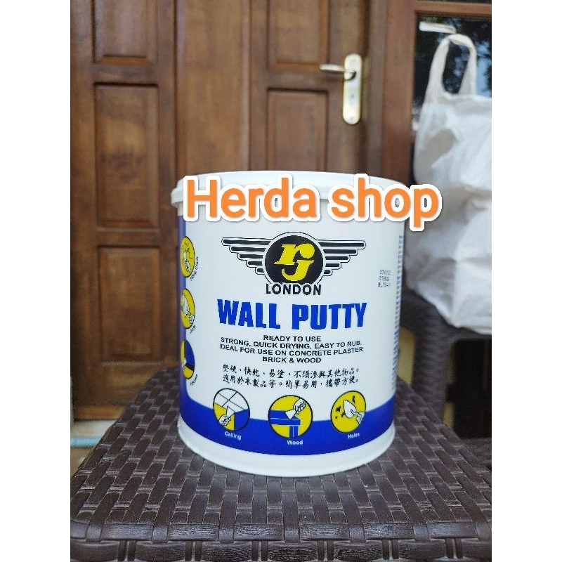 wall putty RJ London 5KG plamir tembok, plamir kayu pelamir tembok pemalir gipsum pelamir triplek plamir triplek plamir gipsum 5kg