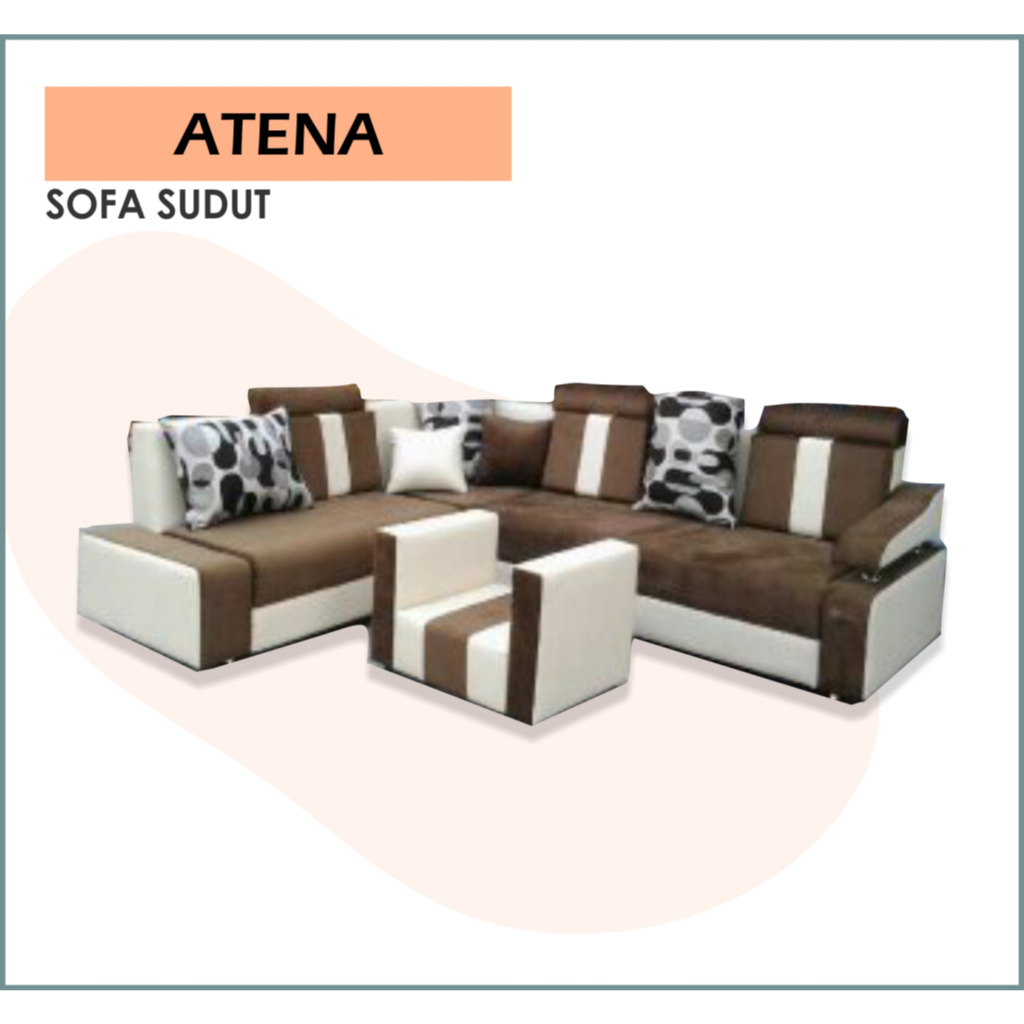SOFA SUDUT ATENA  / SOFA SUDUT L MINIMALIS MURAH BERGARANSI
