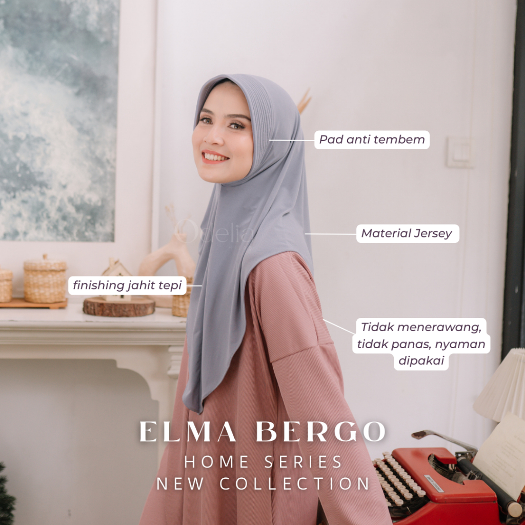 ELMA BERGO - HOME SERIES COLLECTION ( JILBAB INSTAN ) - ODELIAHIJAB