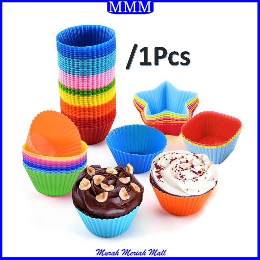 MMM Cetakan Kue Puding Coklat Silikon 1Pcs Partisi Bento Sekat Silikon Tebal Bekal Anak BPA Free Hiasan Makanan Bento Silicone Cup Bekal Anak Cetakan Cupcake Muffin Baking Premium Import