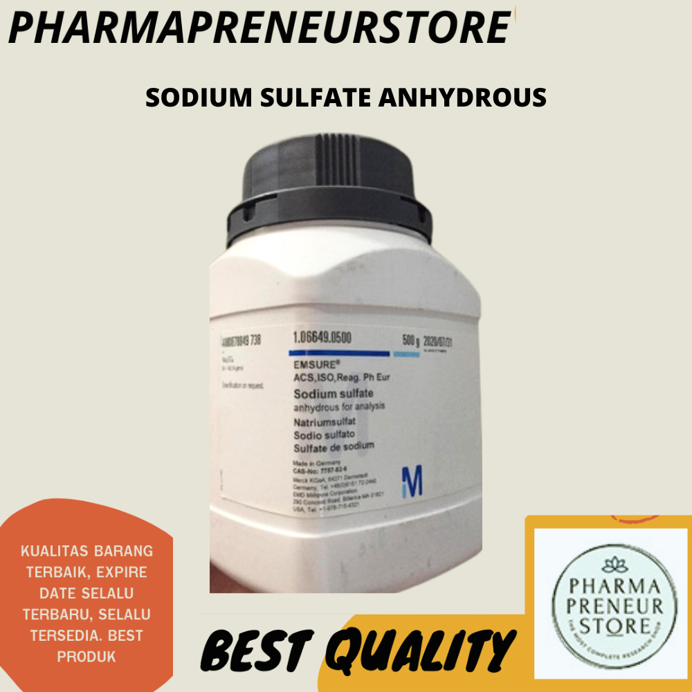 SODIUM SULFATE ANHYDROUS / NATRIUM SULFAT ANHIDRAT PRO ANALISA 50 DAN 100 GRAM MERCK BEST QUALITY