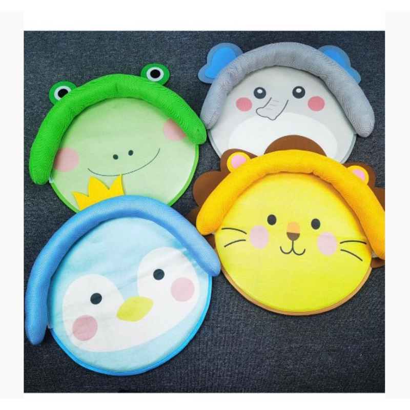 Cooling effect animal buddy round bed with head pillow