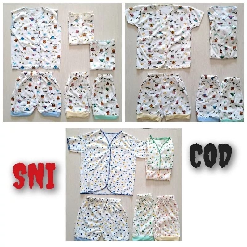 Setelan baju celana bayi newborn SNI 3pcs