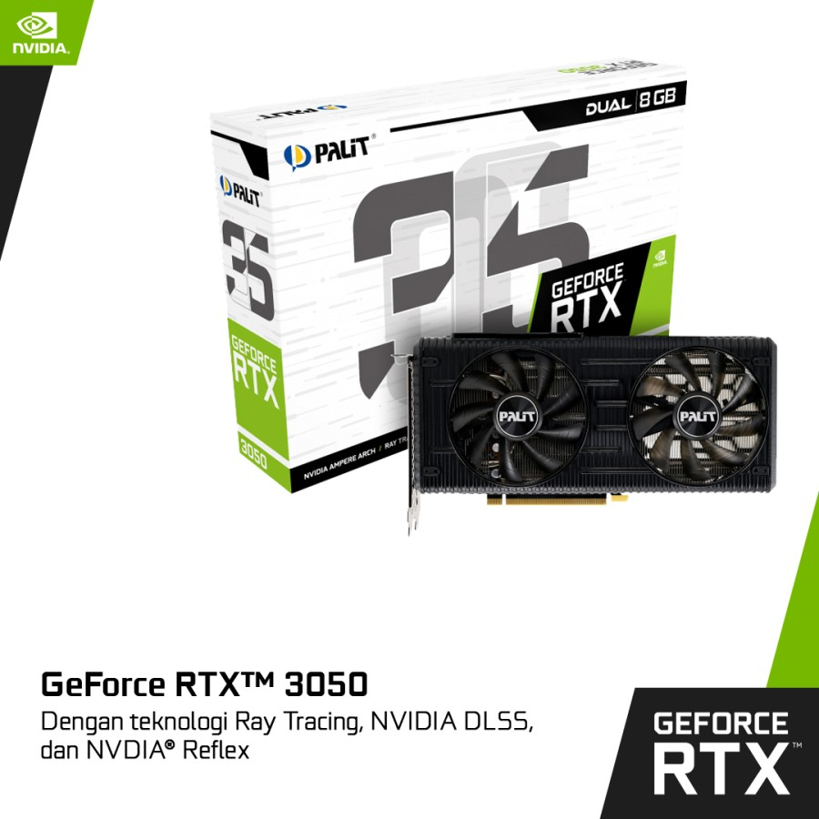 VGA Card Palit Nvidia GeForce RTX 3050 8GB GDDR6 Dual