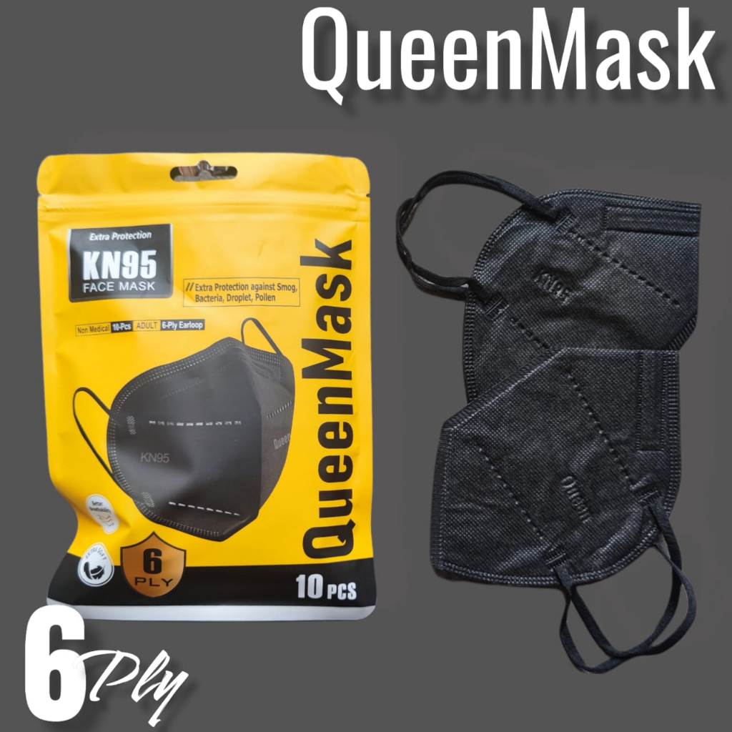 BLACK KN95 QUEEN MASK 6PLY - MASKER KN95 NEW KOREA DESIGN QUEENMASK